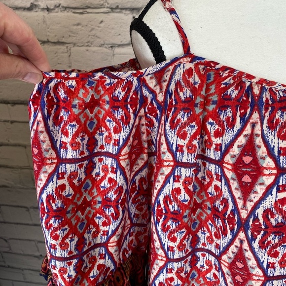 Beach Lunch Lounge Boho Cold Shoulder Top size Medium - Picture 4 of 9